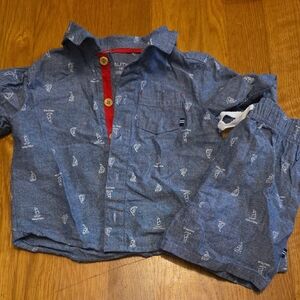 Nautica Kids Blue Button Down Shirt with Shorts